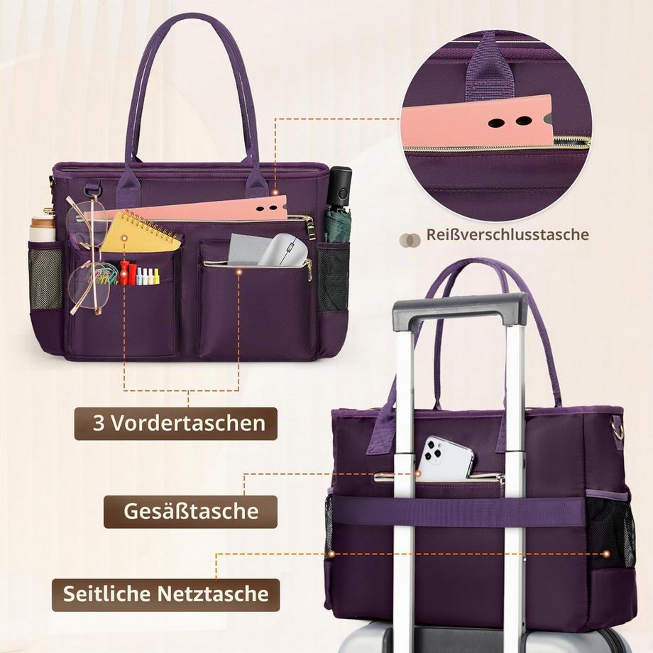 Only-bags.store Grosse Laptoptasche für Arbeit mit Isoliertasche  