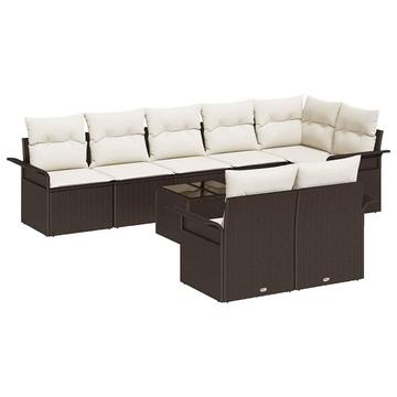 Gartensofa-set poly-rattan