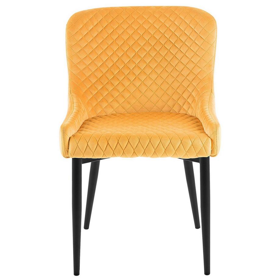 Beliani Esszimmerstuhl 2er Set aus Samtstoff Glamourös SOLANO  