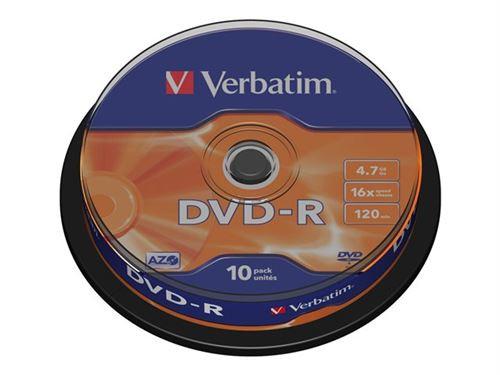 Verbatim  Verbatim - 10 x DVD-R - 4.7 GB 16x - mattsilber - Spindel 