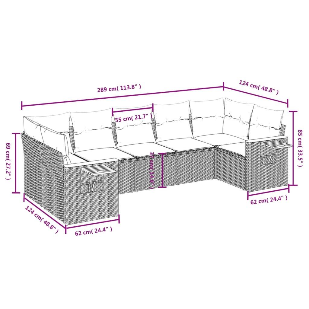 VidaXL set divano da giardino Polirattan  