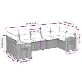 VidaXL Ensemble de canapés de jardin rotin synthétique  