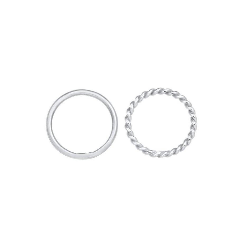 Elli  Ring Basic Twisted 2Er Set 925 Silber 