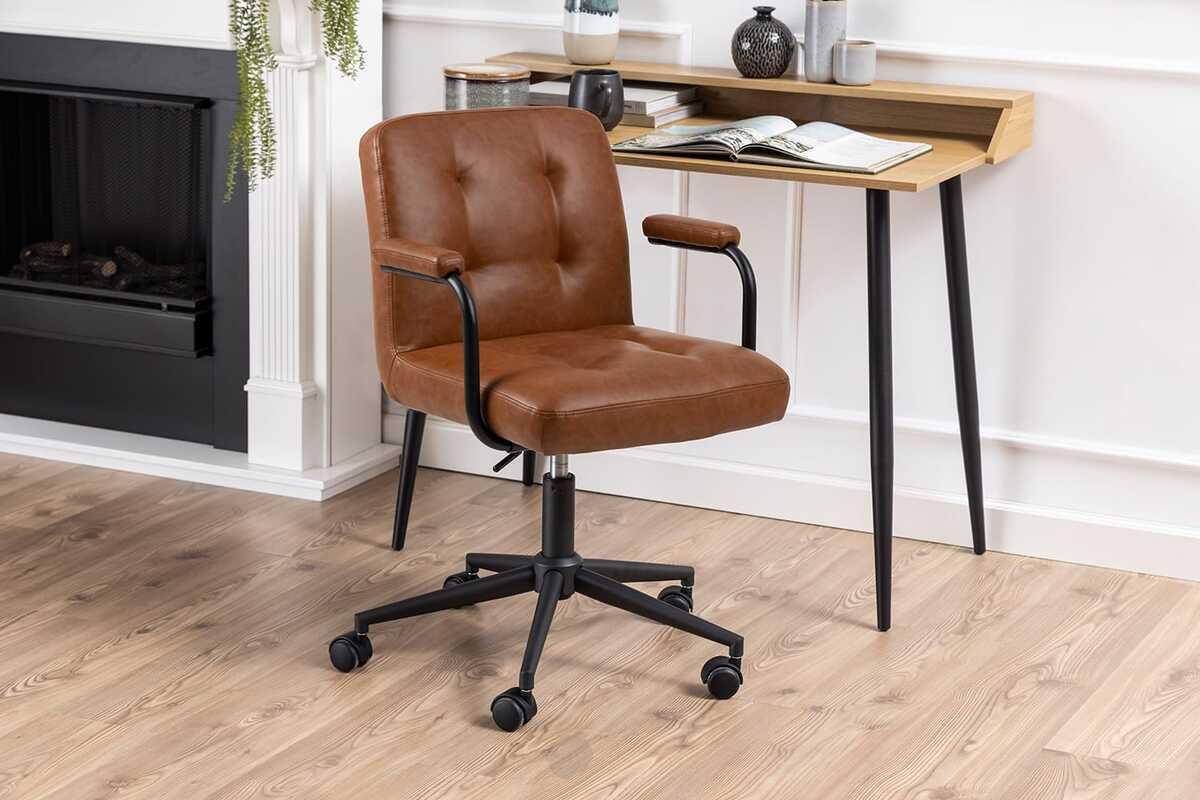 mutoni Chaise de bureau avec accoudoirs Rika cognac  