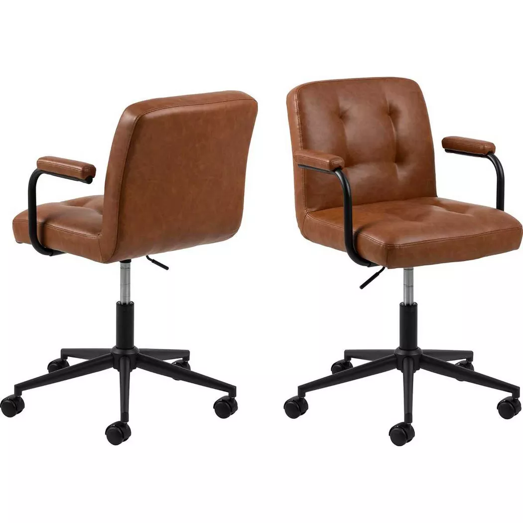 mutoni – Bürostuhl mit Armlehnen Rika cognac, One Size, Braun