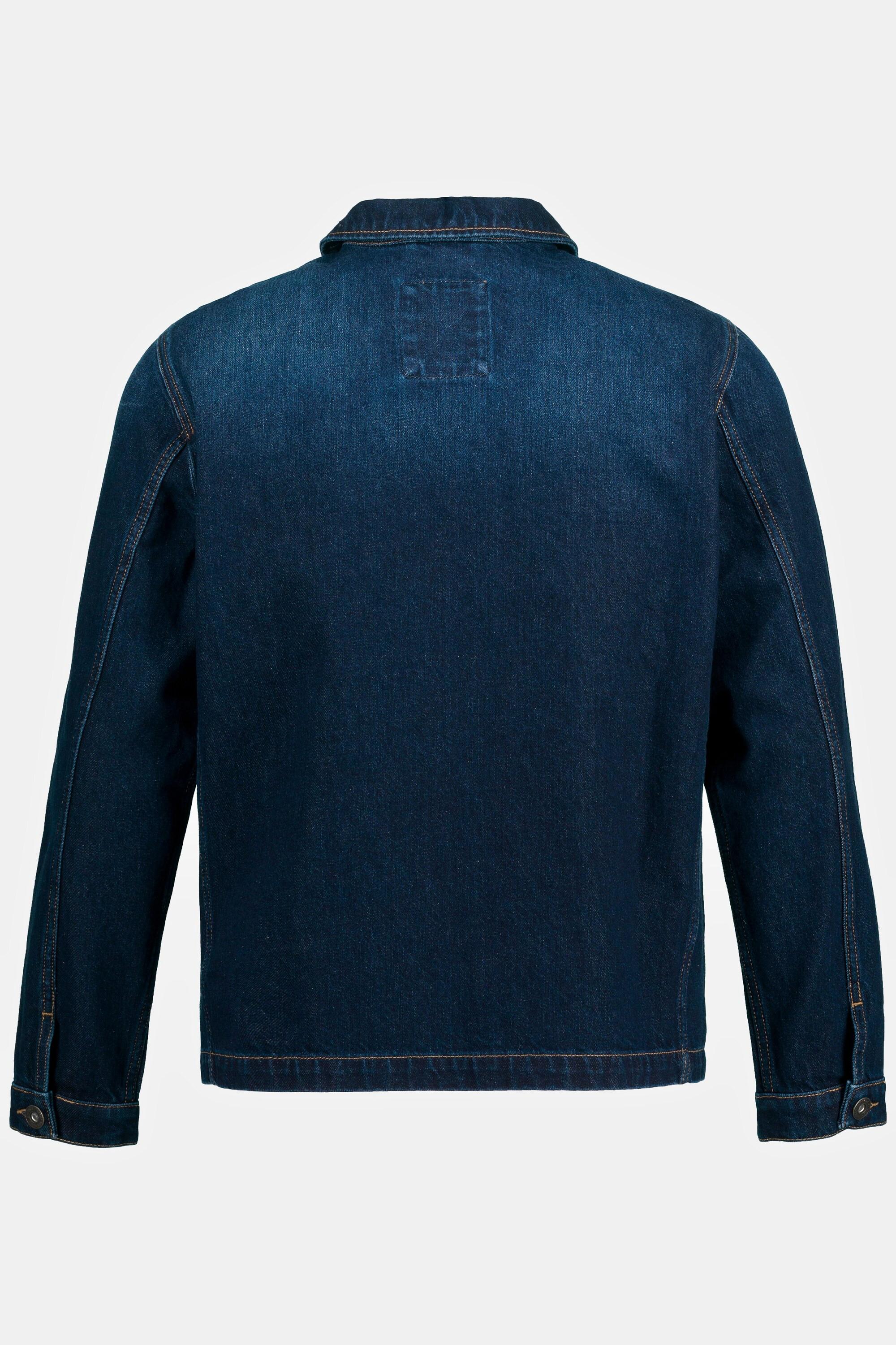 JP1880  Veste en jean, col chemise et fermeture à glissière 