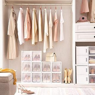 Pricenet 10 boîtes à chaussures empilables transparentes pour talons hauts, assemblage facile  