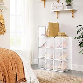 Pricenet 10 boîtes à chaussures empilables transparentes pour talons hauts, assemblage facile  