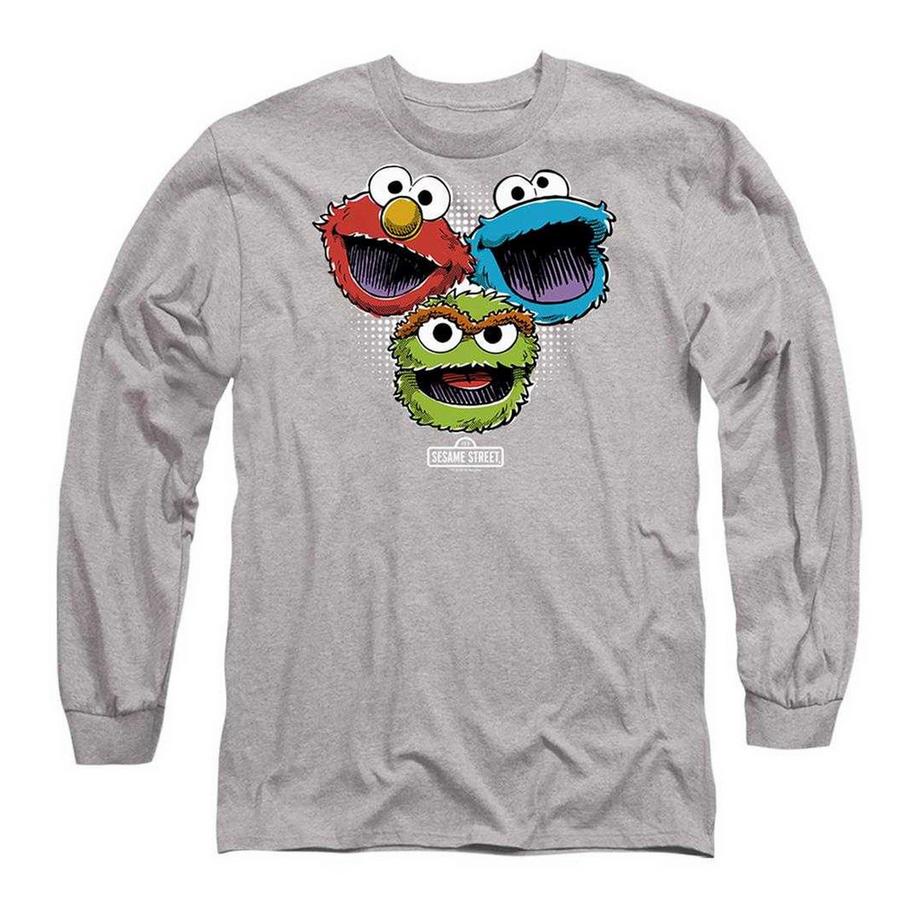 T-ShirtManches Longues Motiftyle Têtes En Demiteintes