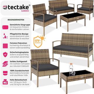 Tectake Set in rattan Sparta 3+1  