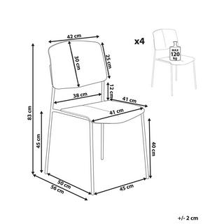 Beliani Esszimmerstuhl 4er Set aus Kunststoff Modern ASTORIA  