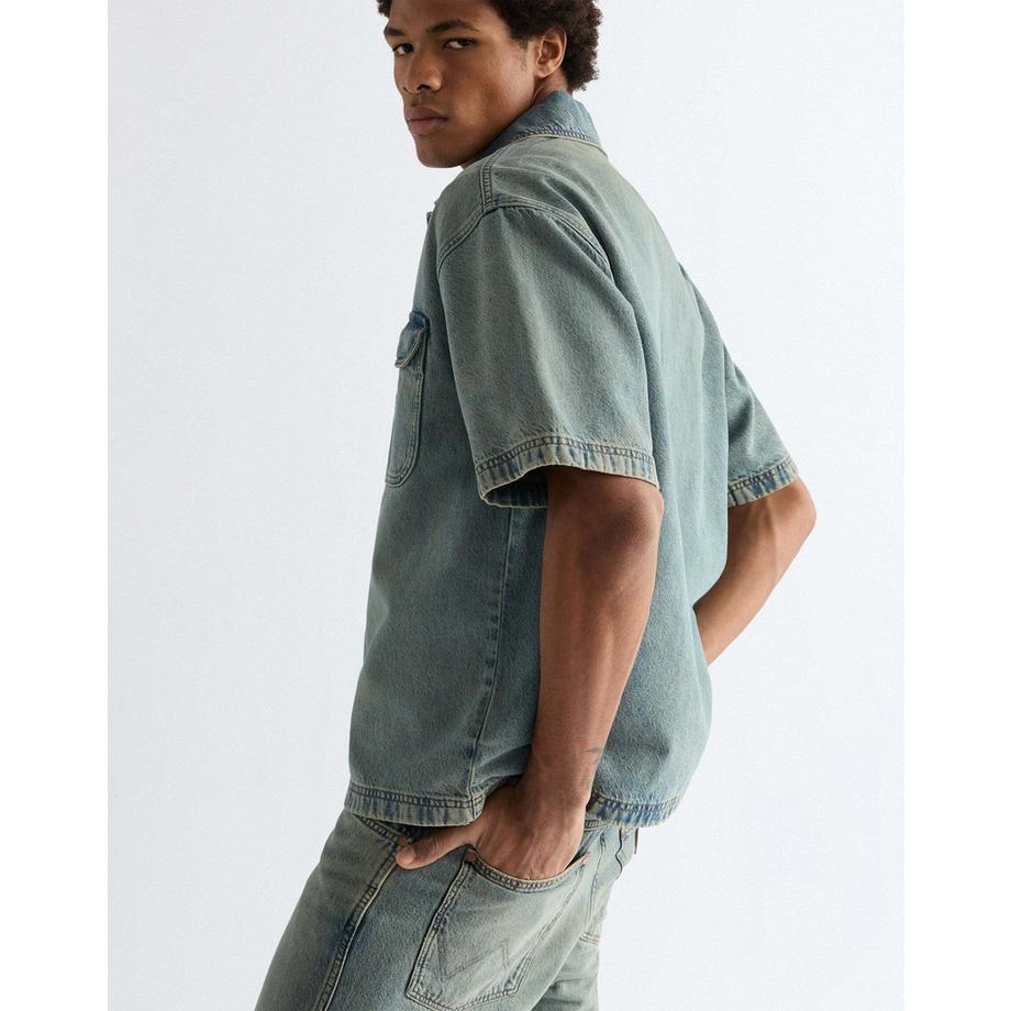 Wrangler Camicia in denim maniche corte  