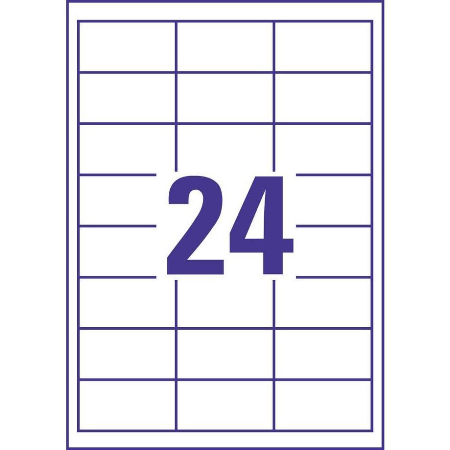 Avery-Zweckform Etichetta universale 64.6 x 33.8 mm Carta Bianco 4800 pz. A tenuta permanente Stampante laser a  