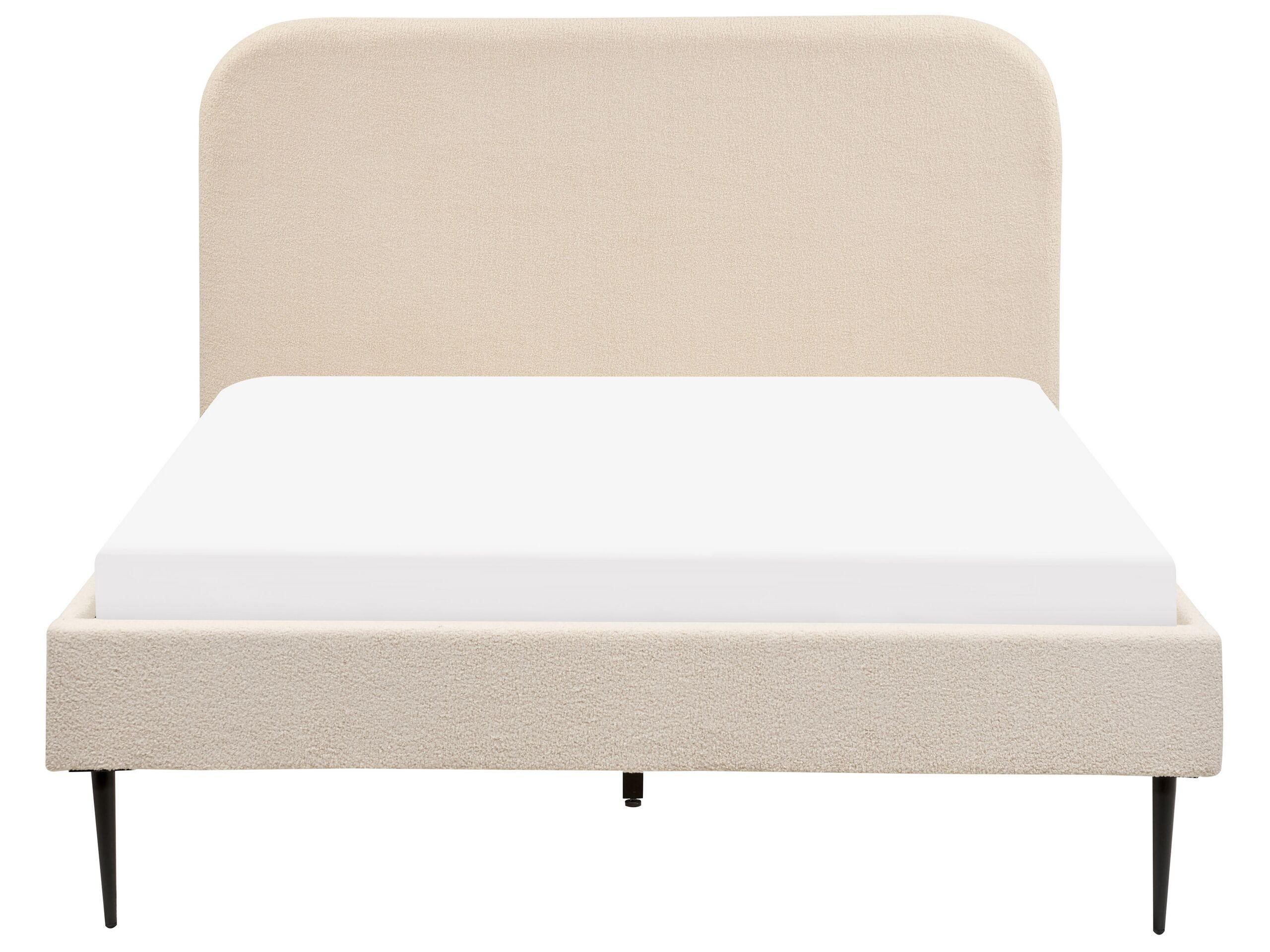 Beliani Lit avec sommier en Bouclé Glamour FLAYAT  