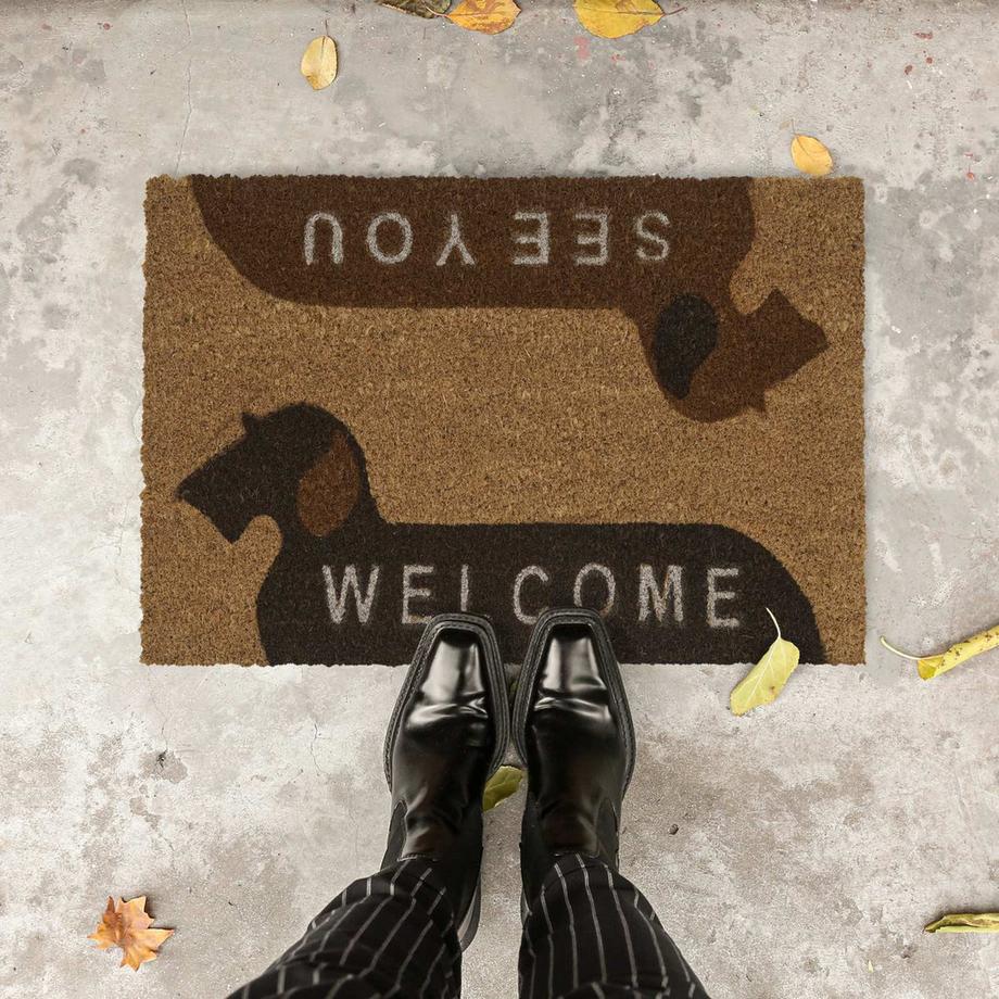 B2X Fußmatte Kokosfaser "Willkommen/Bis bald"  