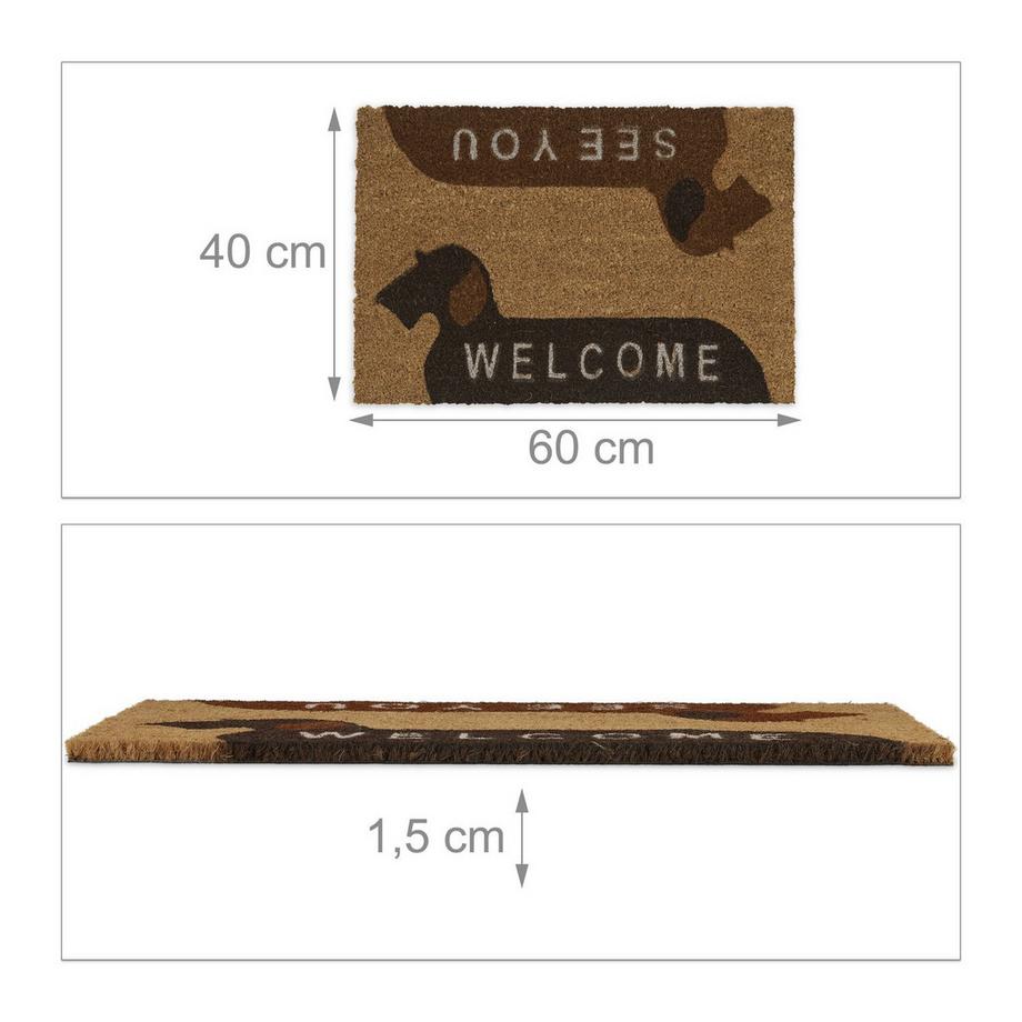B2X Fußmatte Kokosfaser "Willkommen/Bis bald"  