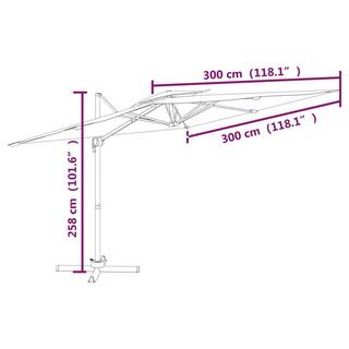 VidaXL Parasol cantilever double toit  