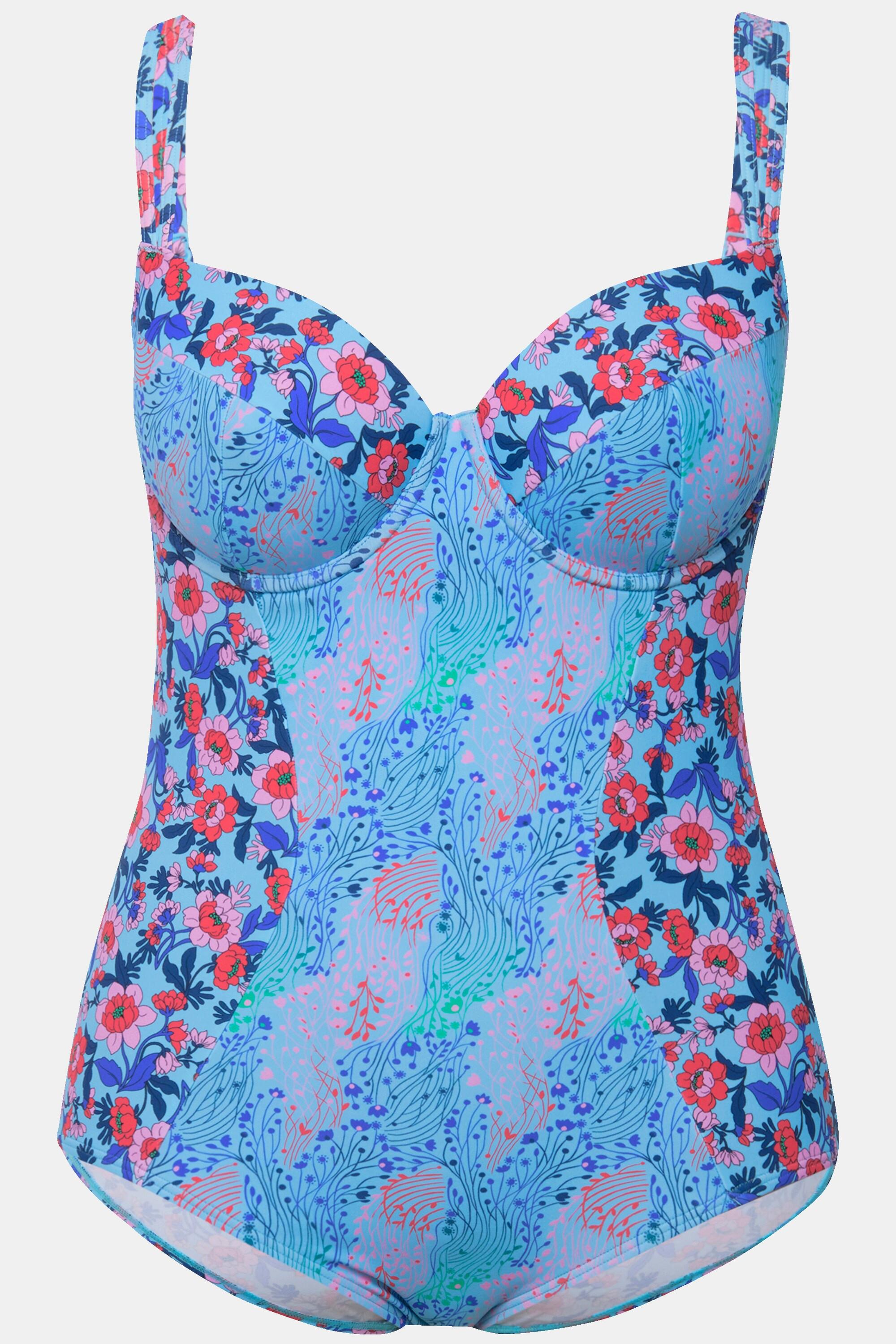 Ulla Popken Costume da bagno Coppe morbide Ferretto Spalline regolabili Riciclato  