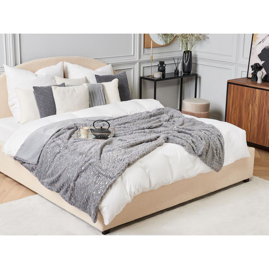 Beliani ALAZEYA Coperta Morbida Moderna in Poliestere  