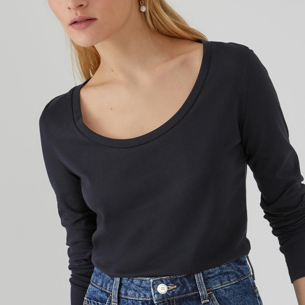 La Redoute Collections  Langarmshirt mit rundem Ausschnitt 