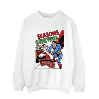 DC COMICS Superman Seasons Greeting Santa Sweatshirt  