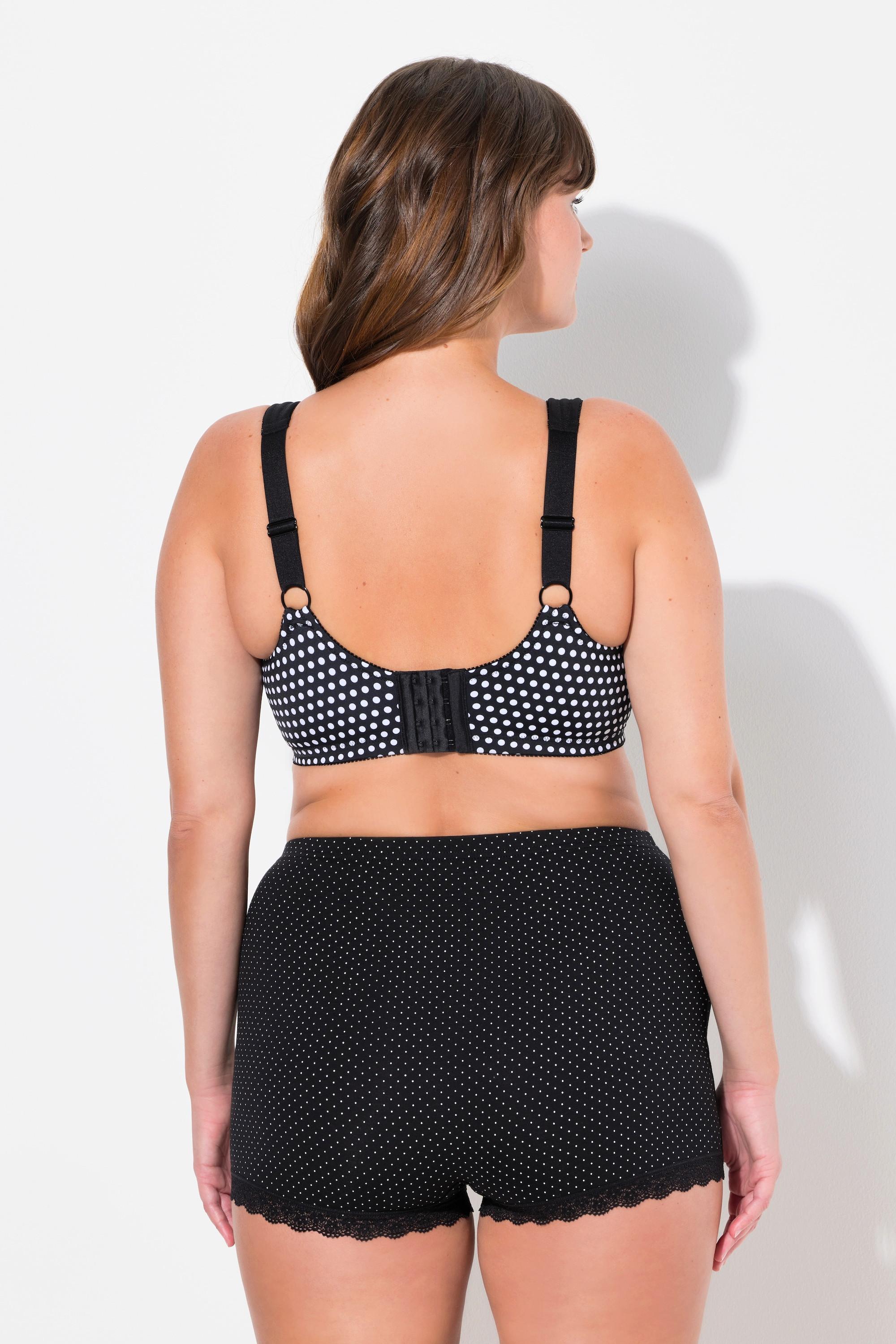 Ulla Popken  Reggiseno sostenitivo senza ferretto con design a pois e coppa C-F 