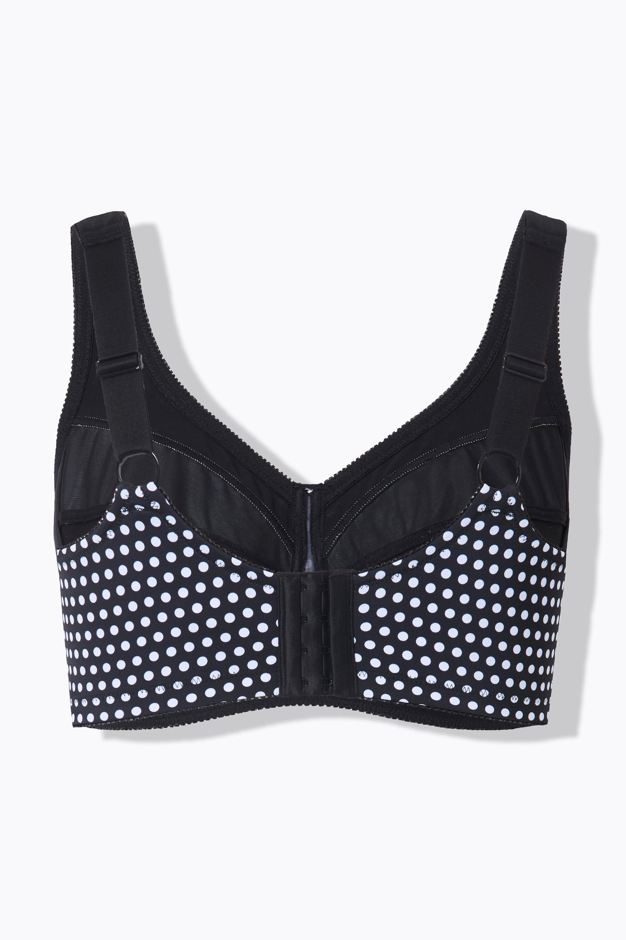 Ulla Popken  Reggiseno sostenitivo senza ferretto con design a pois e coppa C-F 