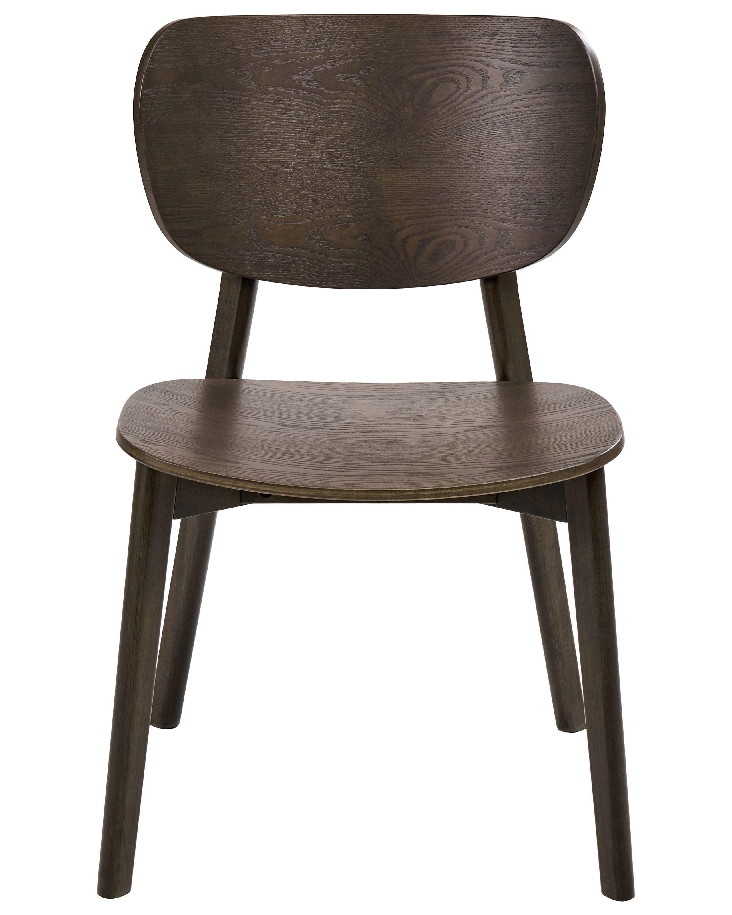 Beliani Esszimmerstuhl 2er Set aus Gummibaumholz Skandinavisch OVERLY  