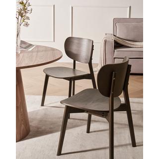 Beliani Esszimmerstuhl 2er Set aus Gummibaumholz Skandinavisch OVERLY  