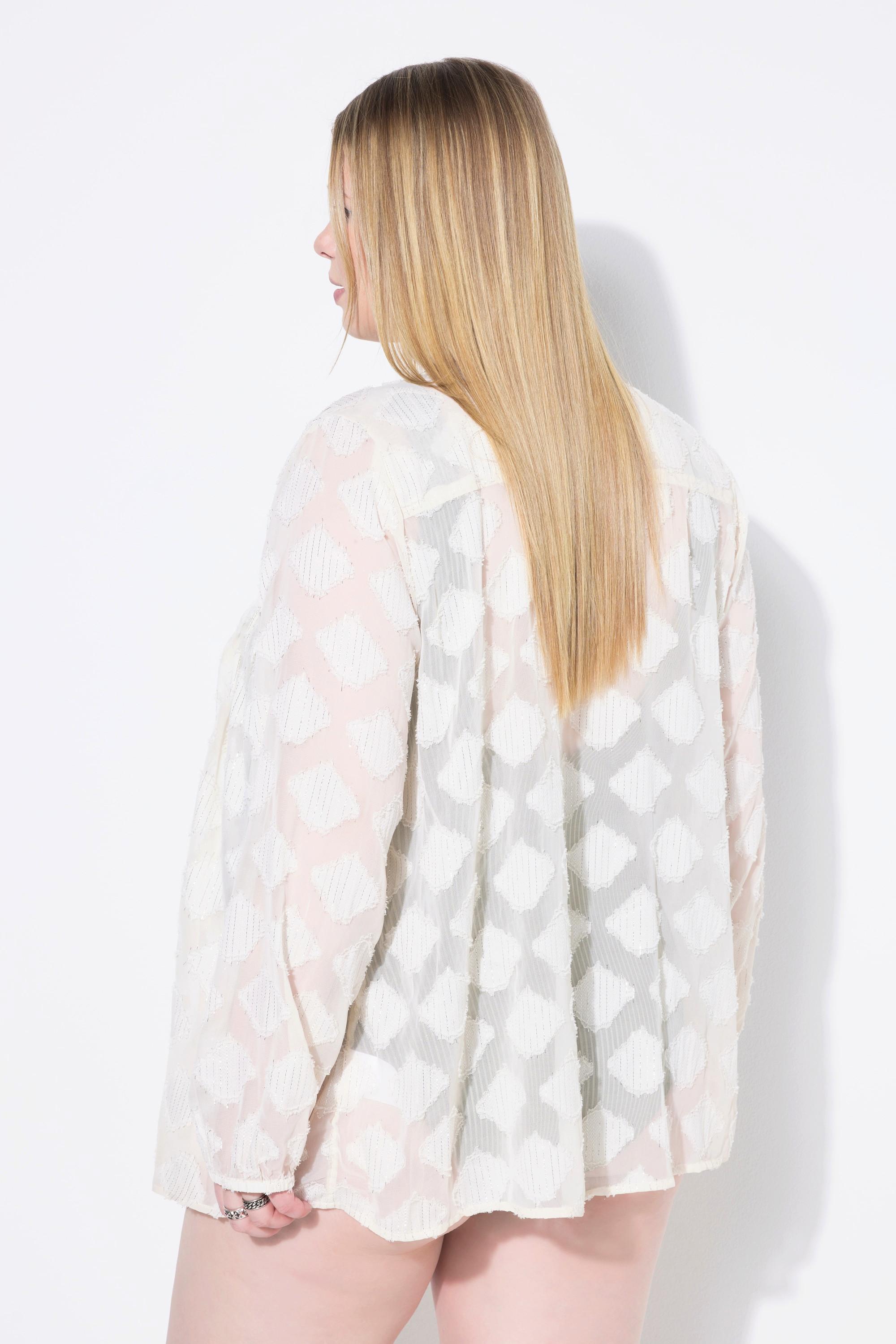 Studio Untold Bluse Loose Shape Glittermuster Zierbiesen  