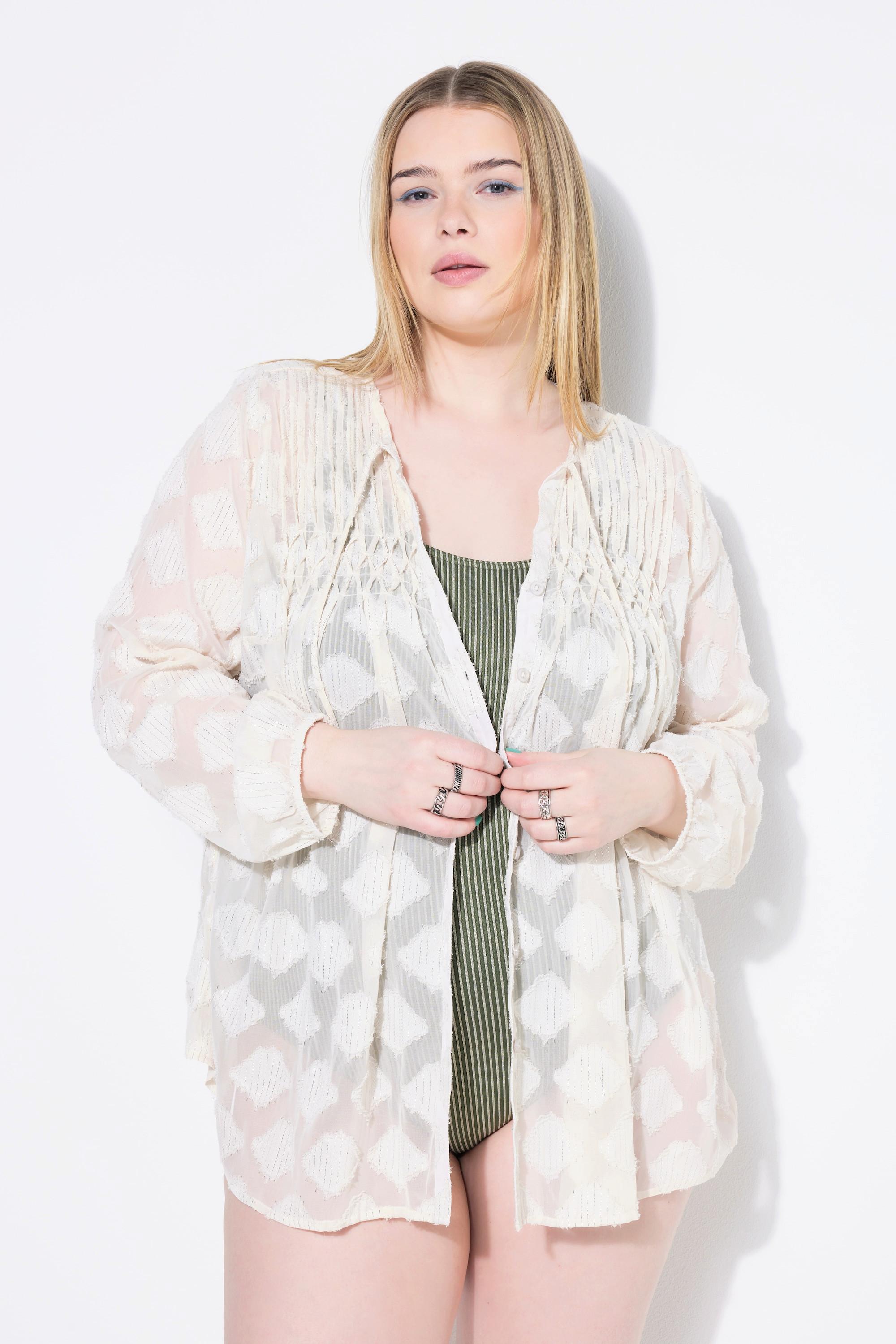 Studio Untold Bluse Loose Shape Glittermuster Zierbiesen  