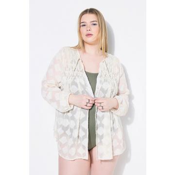 Bluse, Loose Shape, Glittermuster, Zierbiesen