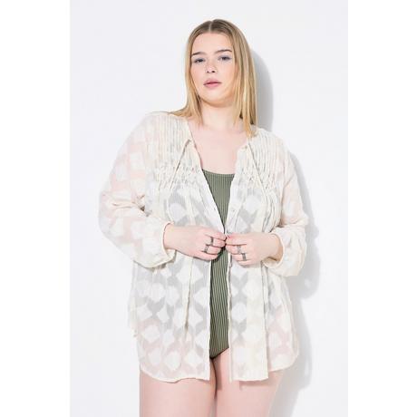 Studio Untold Bluse Loose Shape Glittermuster Zierbiesen  