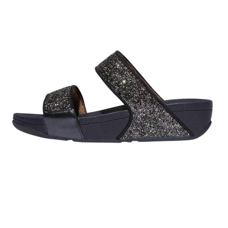 Fitflop Lulu Glitzer Keilabsatz Sandale  