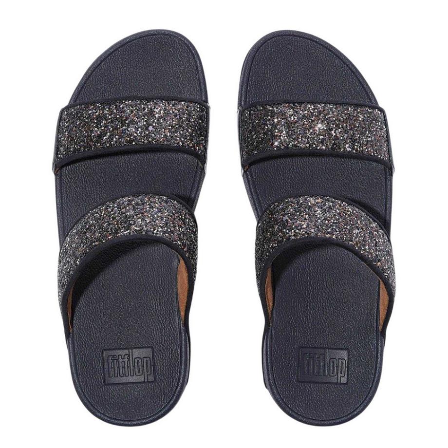 Fitflop Lulu Glitzer Keilabsatz Sandale  