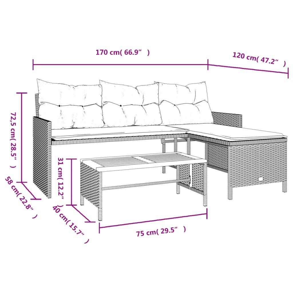 VidaXL Canapé de jardin rotin synthétique  