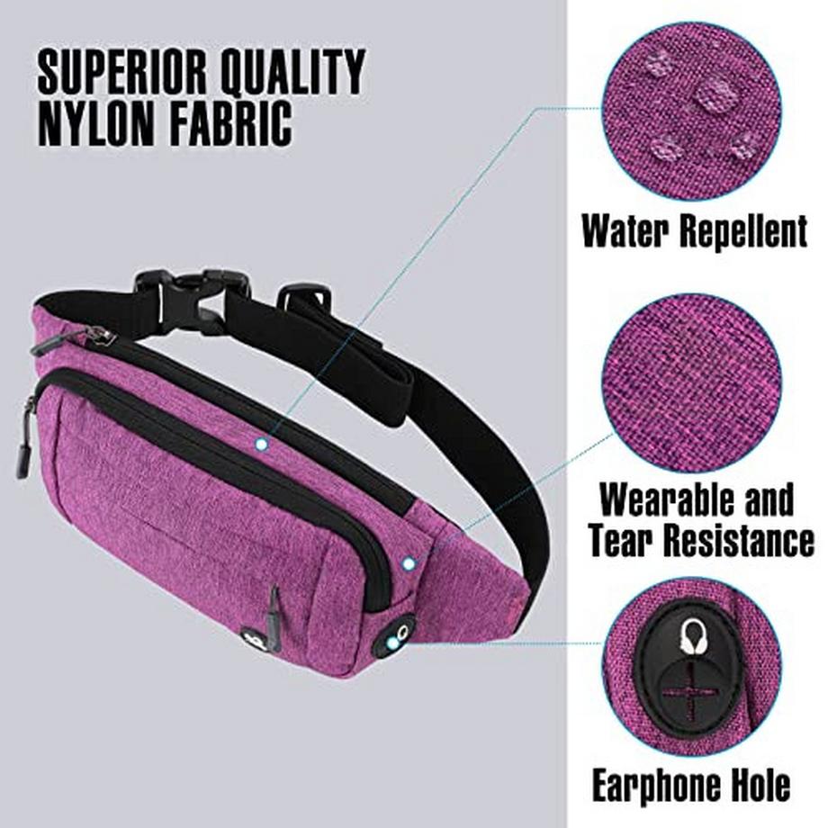 Only-bags.store Wasserabweisende Gürteltasche mit Kopfhöreranschluss  