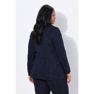 Ulla Popken Blazer Jersey Jacquard Col Revers Manches Longues  