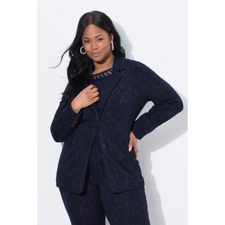 Ulla Popken Blazer Jersey Jacquard Col Revers Manches Longues  