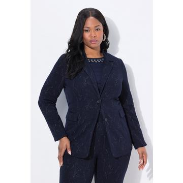 Blazer di jersey con jacquard, revers e maniche lunghe