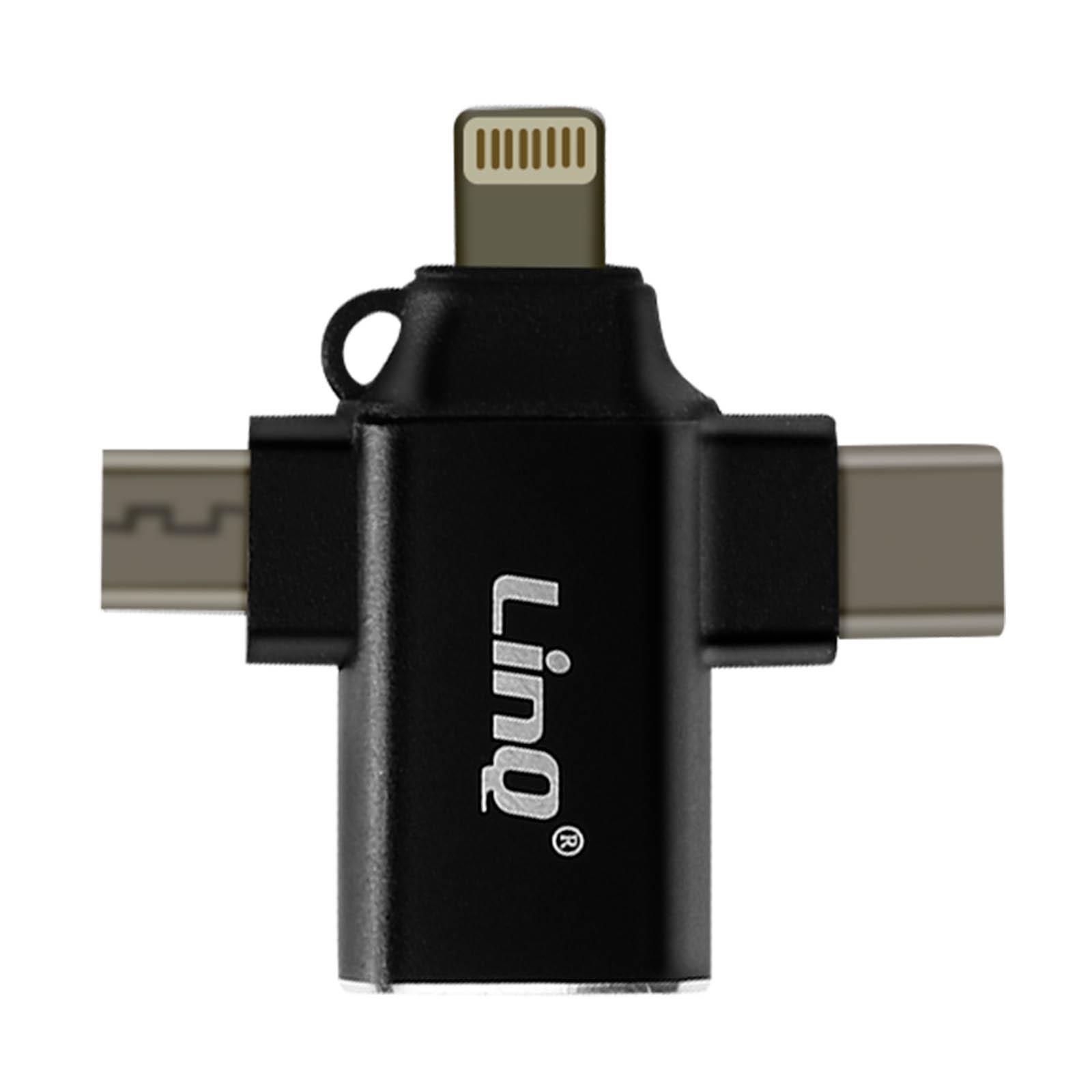 Avizar  LinQ 3-in-1 OTG-Adapter Schwarz 