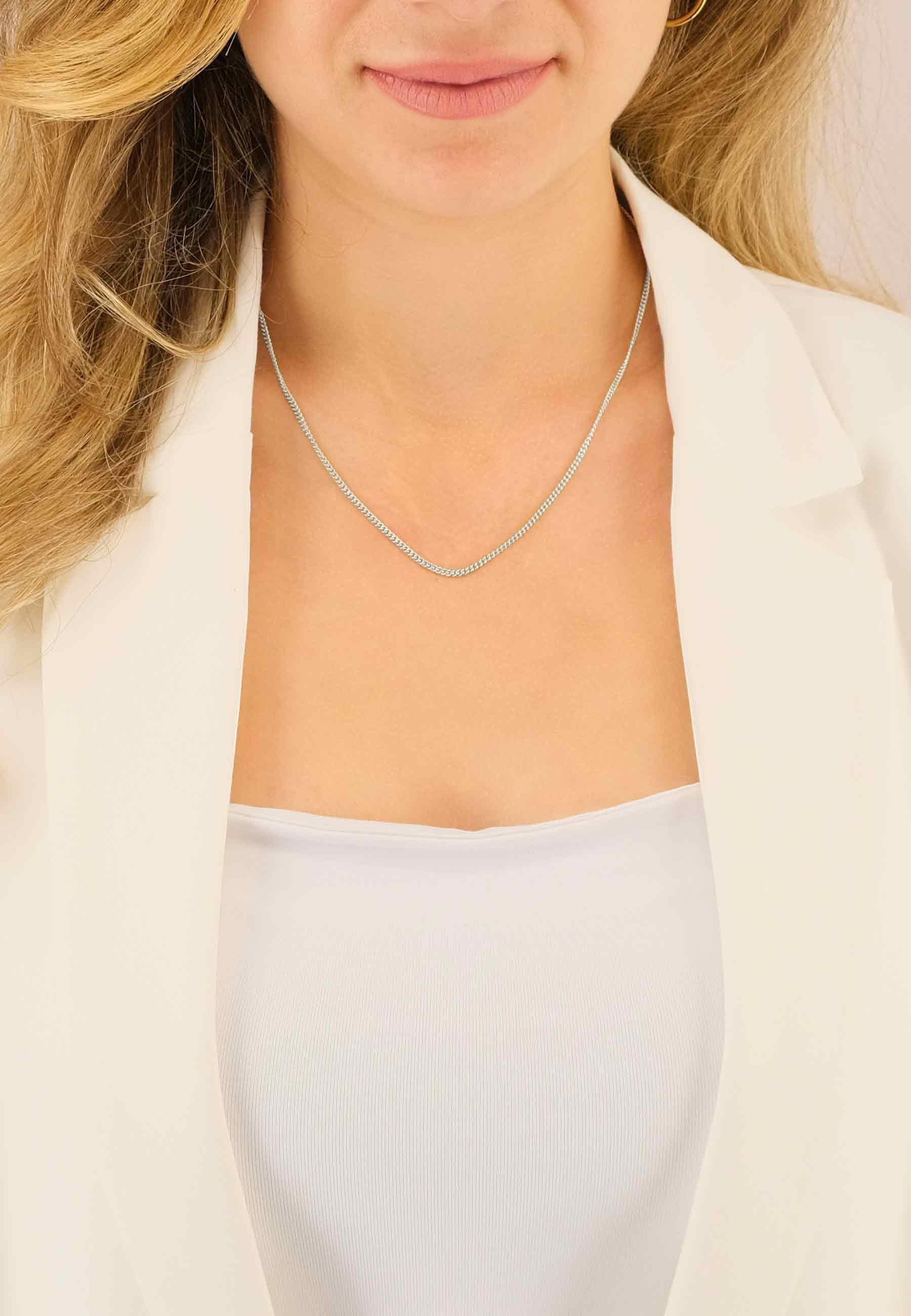 MUAU Schmuck  Collier Rundpanzer Weissgold 750, 2.1mm, 50cm 