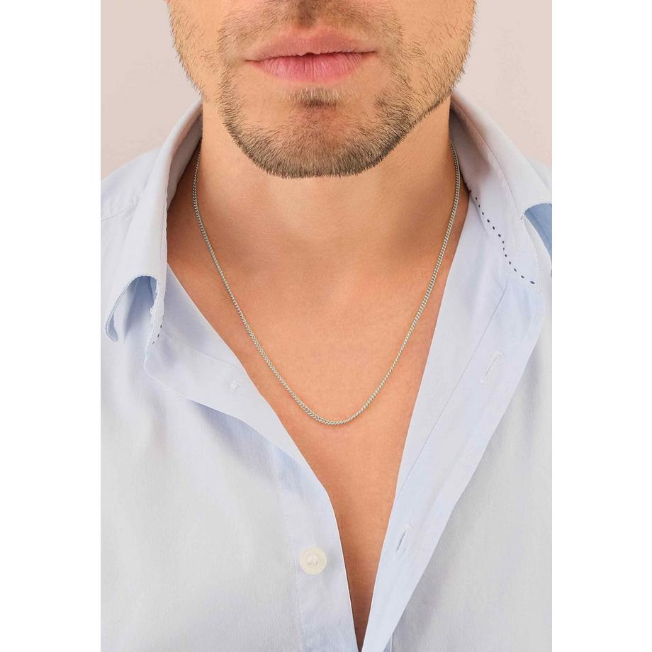 MUAU Schmuck  Collier Rundpanzer Weissgold 750, 2.1mm, 50cm 