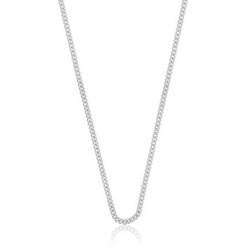 Collier rond gourmette or blanc 750, 2.1mm, 50cm