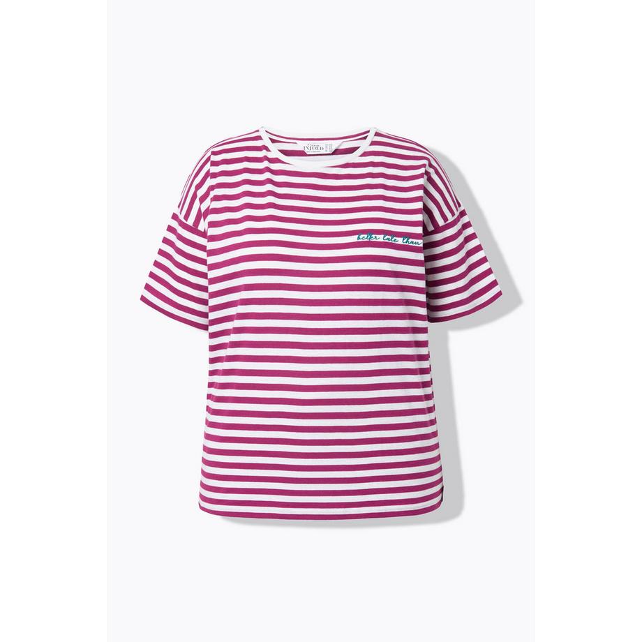 Studio Untold T-shirt a righe ricamata a maniche corte  