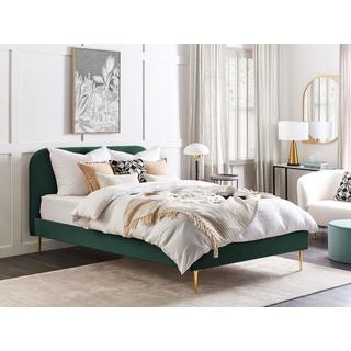 Beliani Letto con rete a doghe en Velluto Glamour FLAYAT  