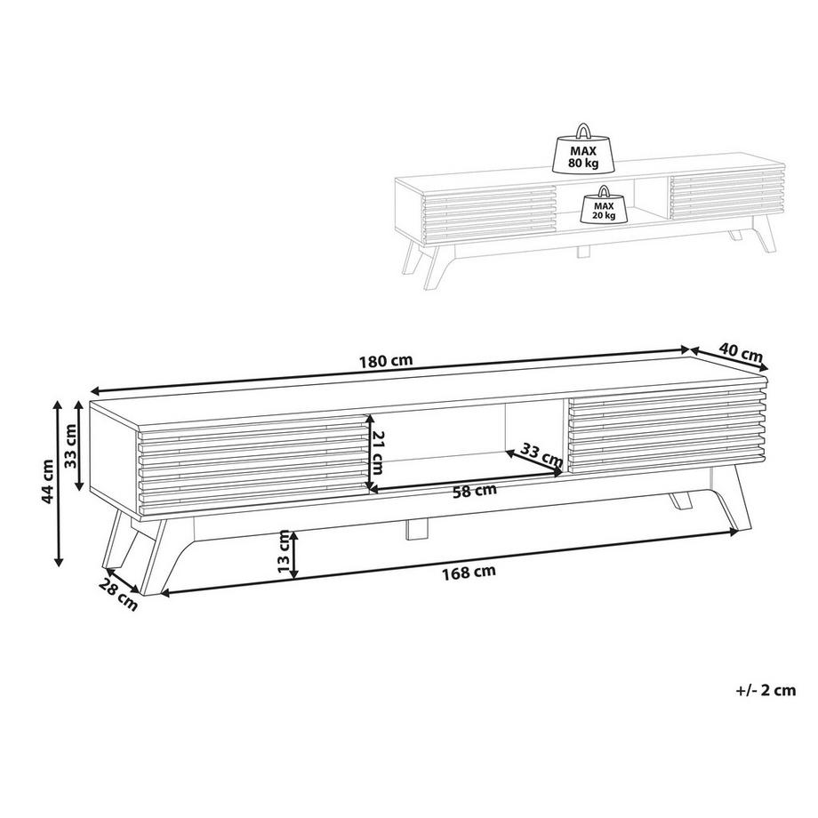 Beliani TV-Möbel aus Faserplatte Retro TOLEDO  