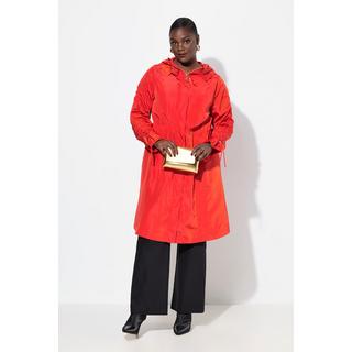 Ulla Popken Cappotto Idrorepellente Linea ad A Collo con Cappuccio  