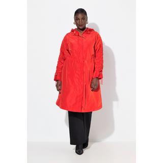 Ulla Popken Cappotto Idrorepellente Linea ad A Collo con Cappuccio  