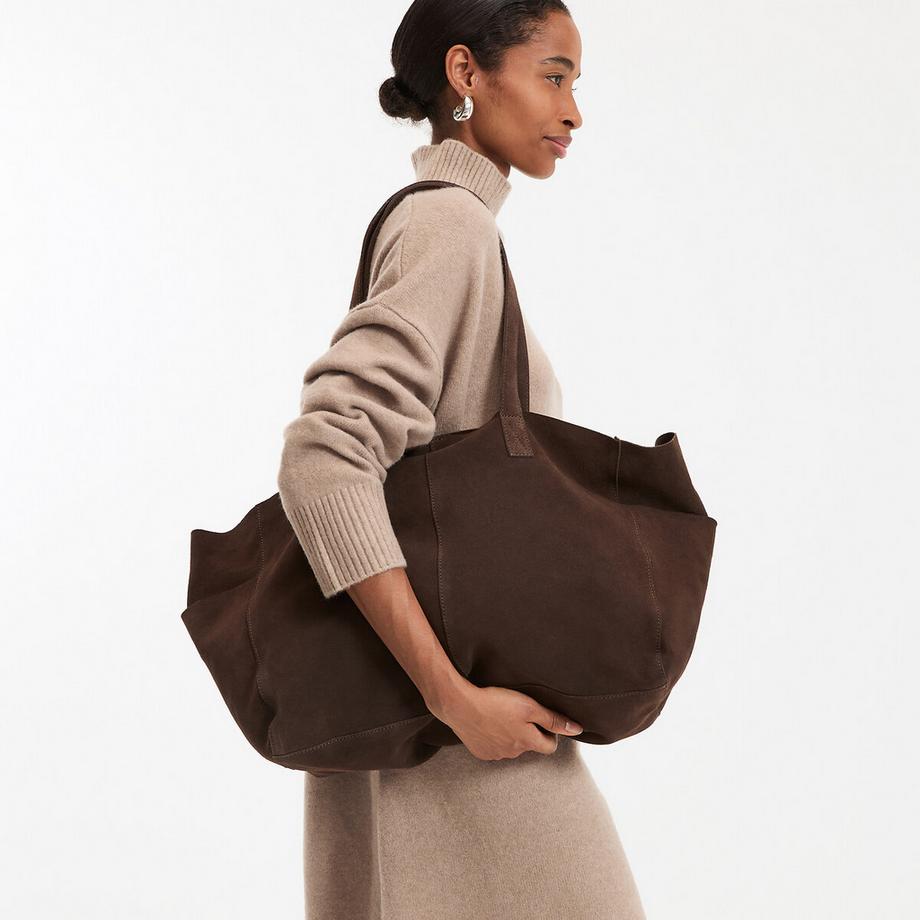Sac cabas en cuir suédé